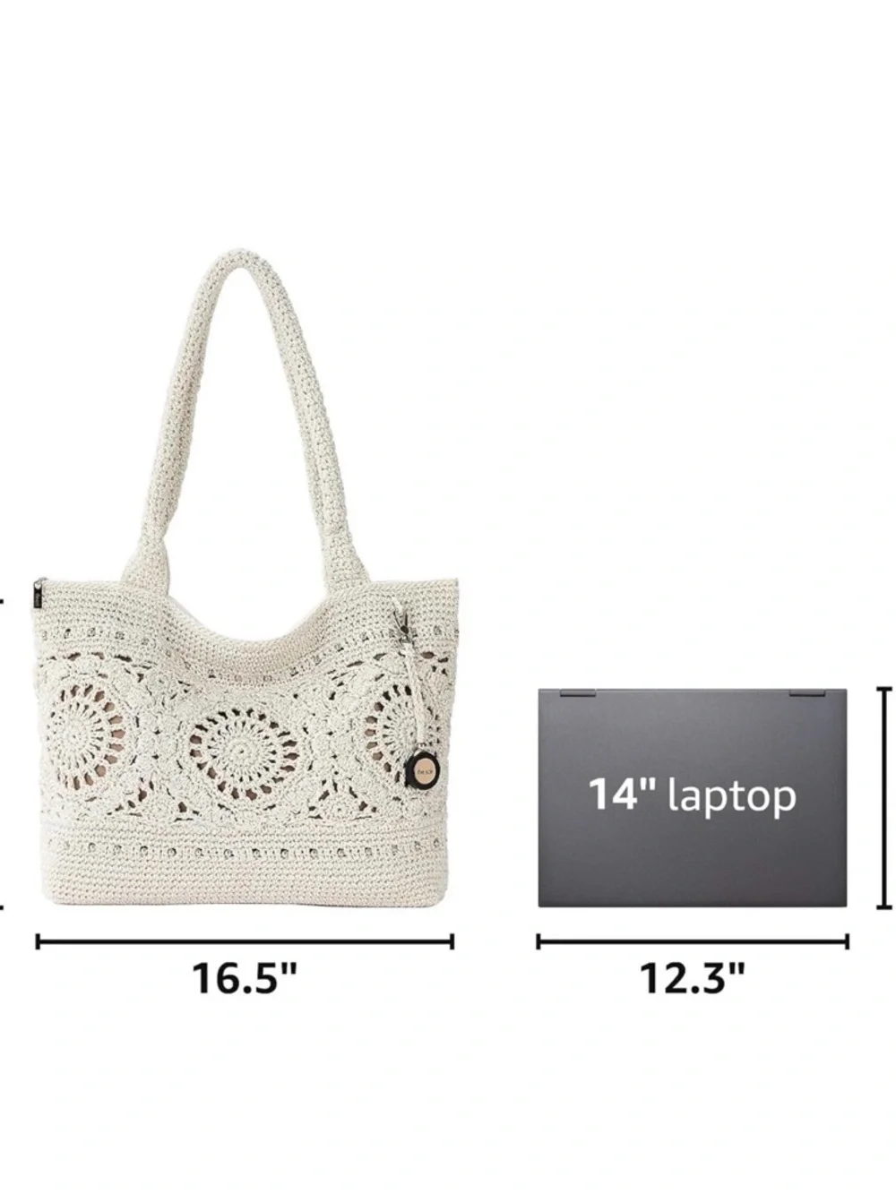 The Sak Crafted Classics Tote Crochet Natural Medallion Everyday Shoulder Bag - Picture 16 of 16